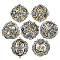 Hollow Spherical Dice 21.45mm Metal DND Dice Set Dungeons and Dragons DND Polyhedral Metal Dice Set DND Gaming Dice round Orb UNIQUE
